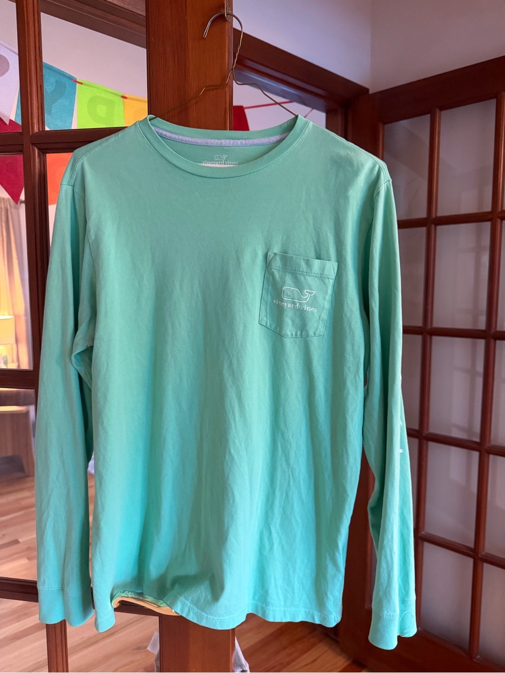 Vineyard Vines Mint Green Long-Sleeve Pocket Tee